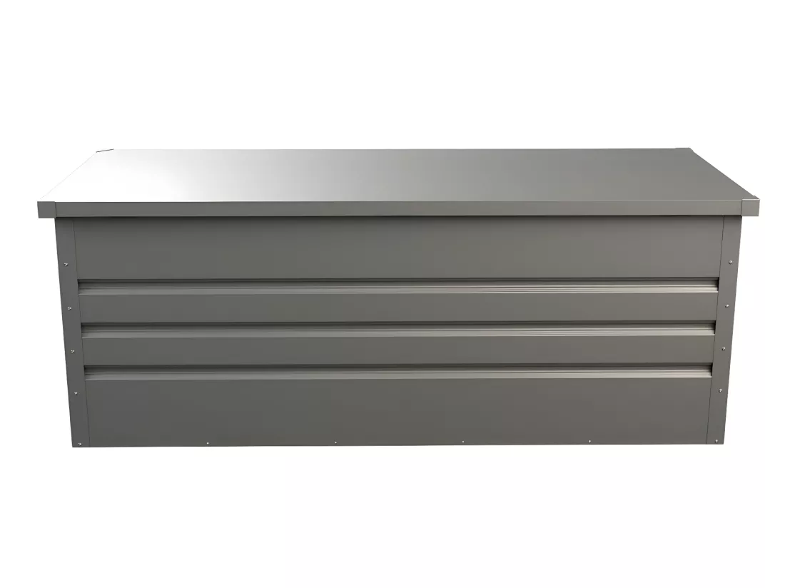 Coffre de rangement de jardin en acier galvanisé gris - 582L - TOMASO