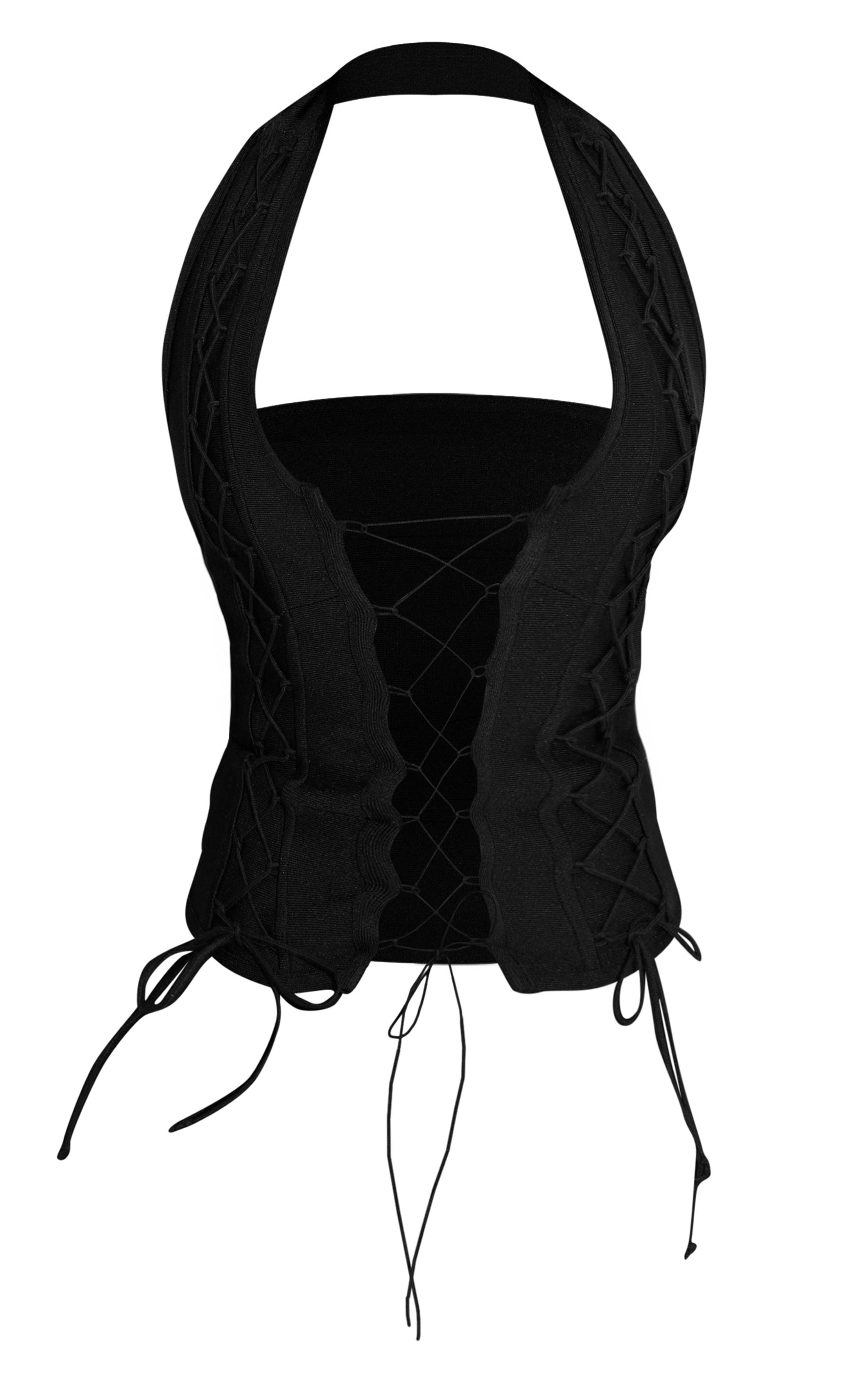 Noir Top Corset À Laçage Bandage Shape