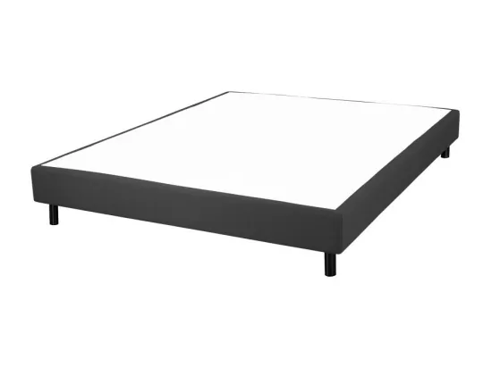 Sommier déco en Kit + pieds 140x190 - Newkit 40 lattes bois - Anthracite - H. 18 cm