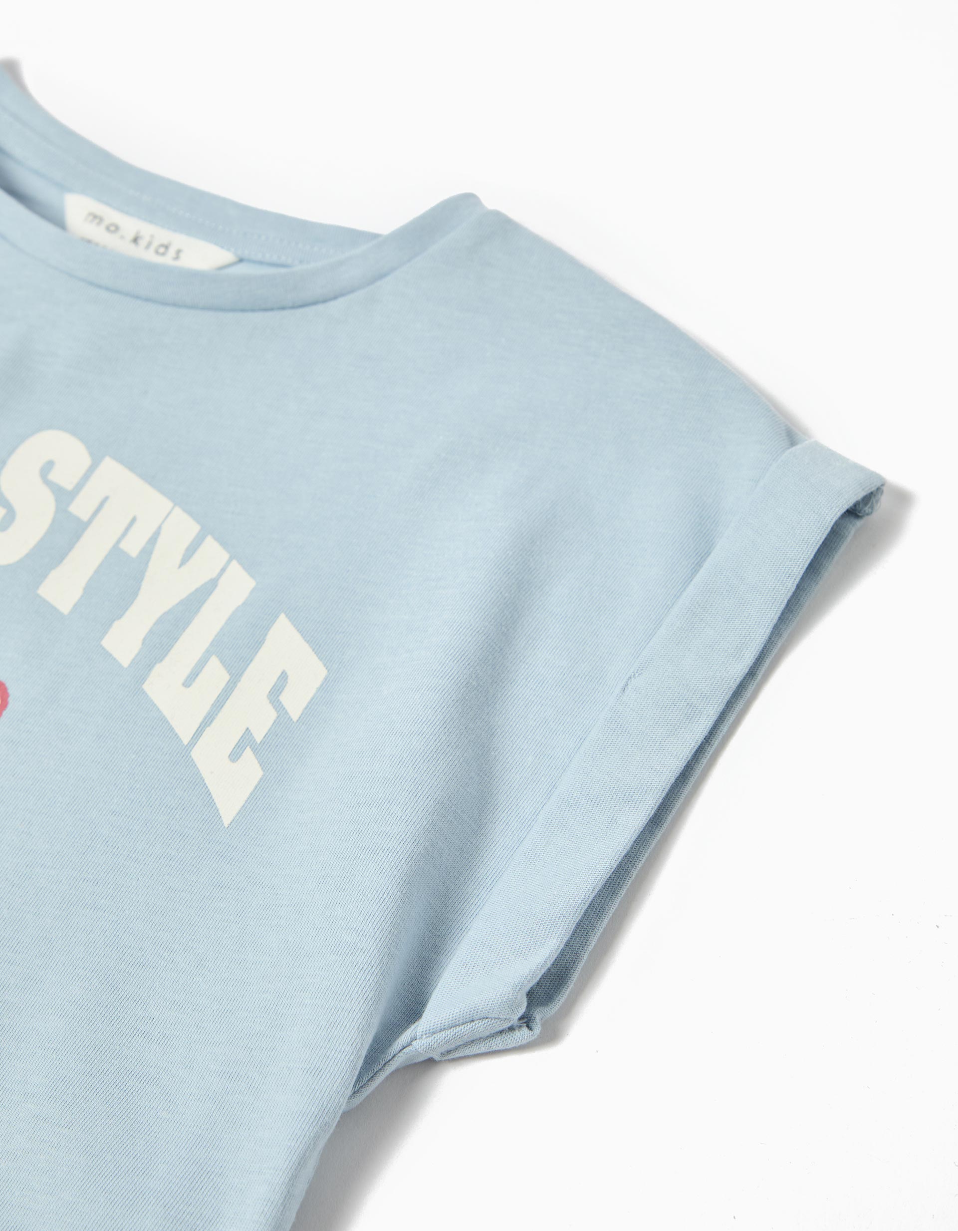 T-shirt Print, Menina, Azul