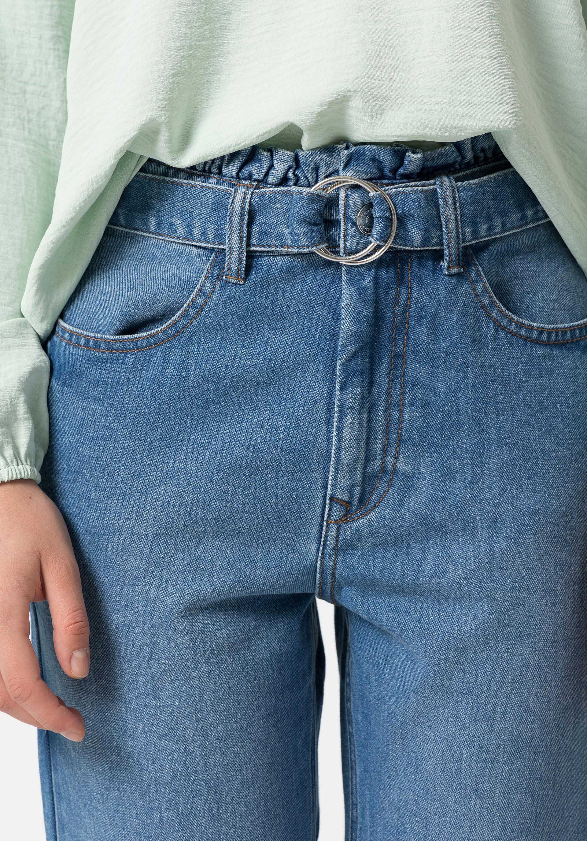 Jeans Ariel Paperbag de Cintura Alta C/ Cinto