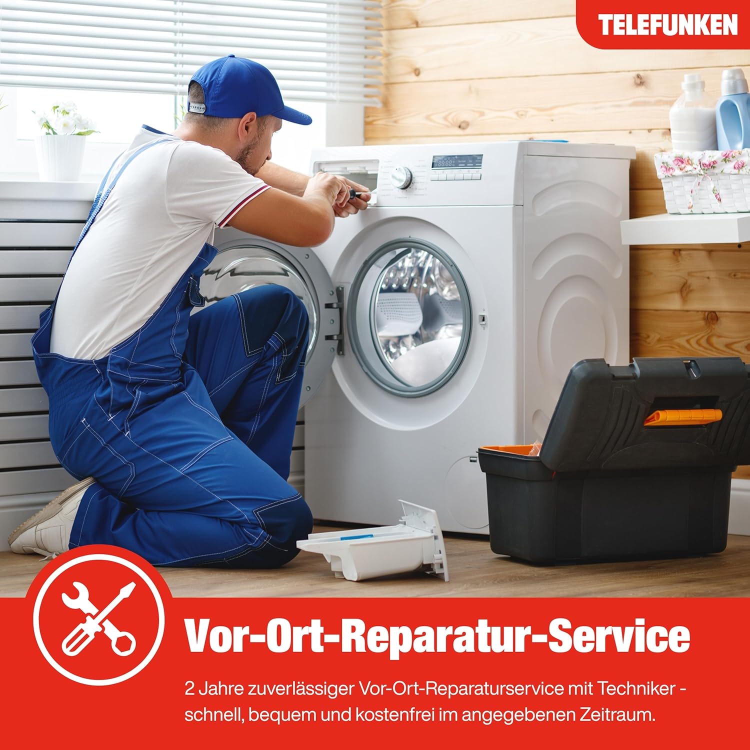 Telefunken Waschmaschine 7kg | Frontlader 1400 U/Min. | Energieklasse A | Inverter Motor | AquaStop | Schontrommel | 15 Programme | Startzeitvorwahl | Kindersicherung | LED-Display | W714AS1W weiß