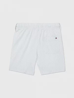 Shorts adaptáveis em seersucker com listras ferroviárias