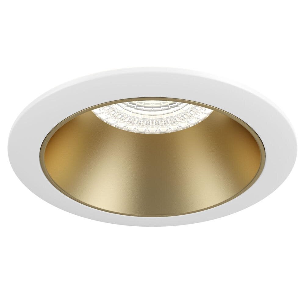 Share inbouwspot in mat goud en wit, GU10, rond, 85mm