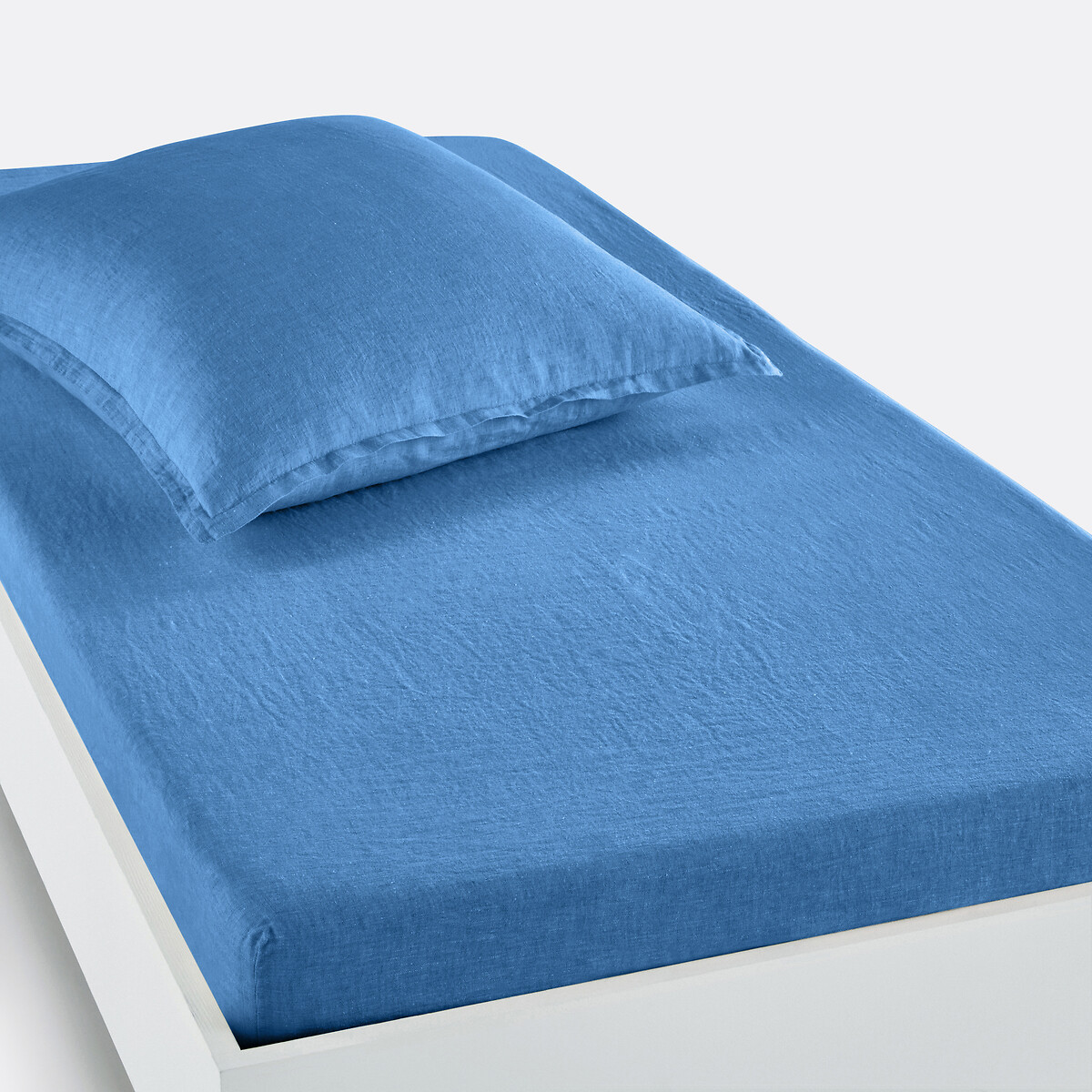 LA REDOUTE INTERIEURS<br>Lençol justo de linho lavado, bainha 30 cm, Linot