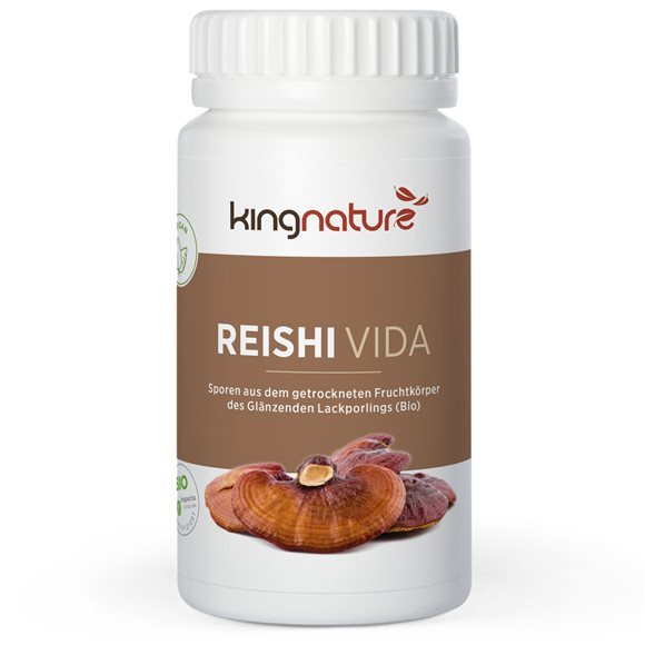 KINGNATURE REISHI VIDA 300 mg<br>120 Stück, Dose, Kapsel, Bio Sporen Ganoderma Lucidum