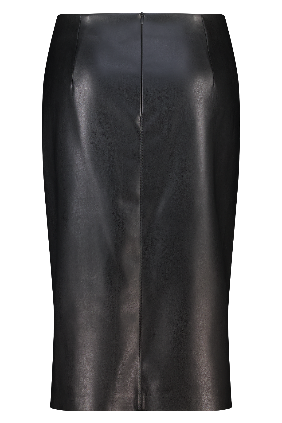 Midi rok van PU leerlook Zwart