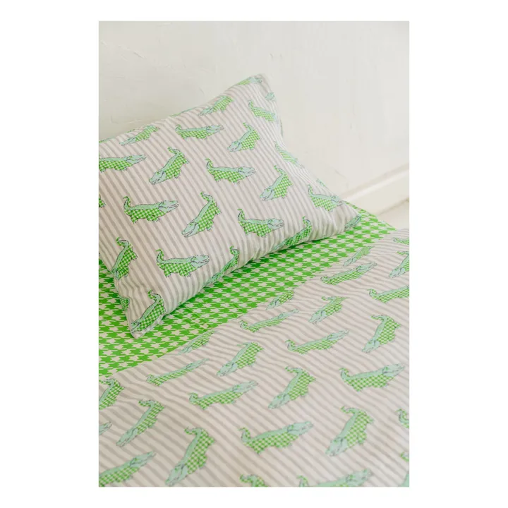Lucas du Tertre Taie d'oreiller Crocodile | Vert