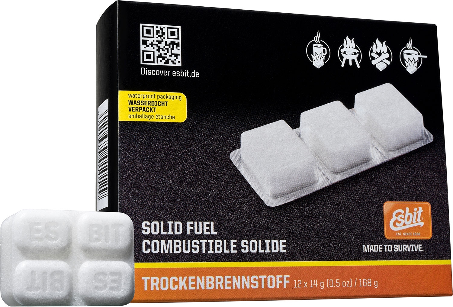 Esbit Trockenbrennstofftabletten 12 x 14g für Taschenkocher