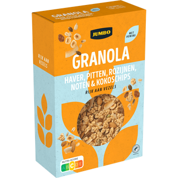 Jumbo Granola Haver, Pitten, Rozijnen, Noten & Kokoschips 500 g