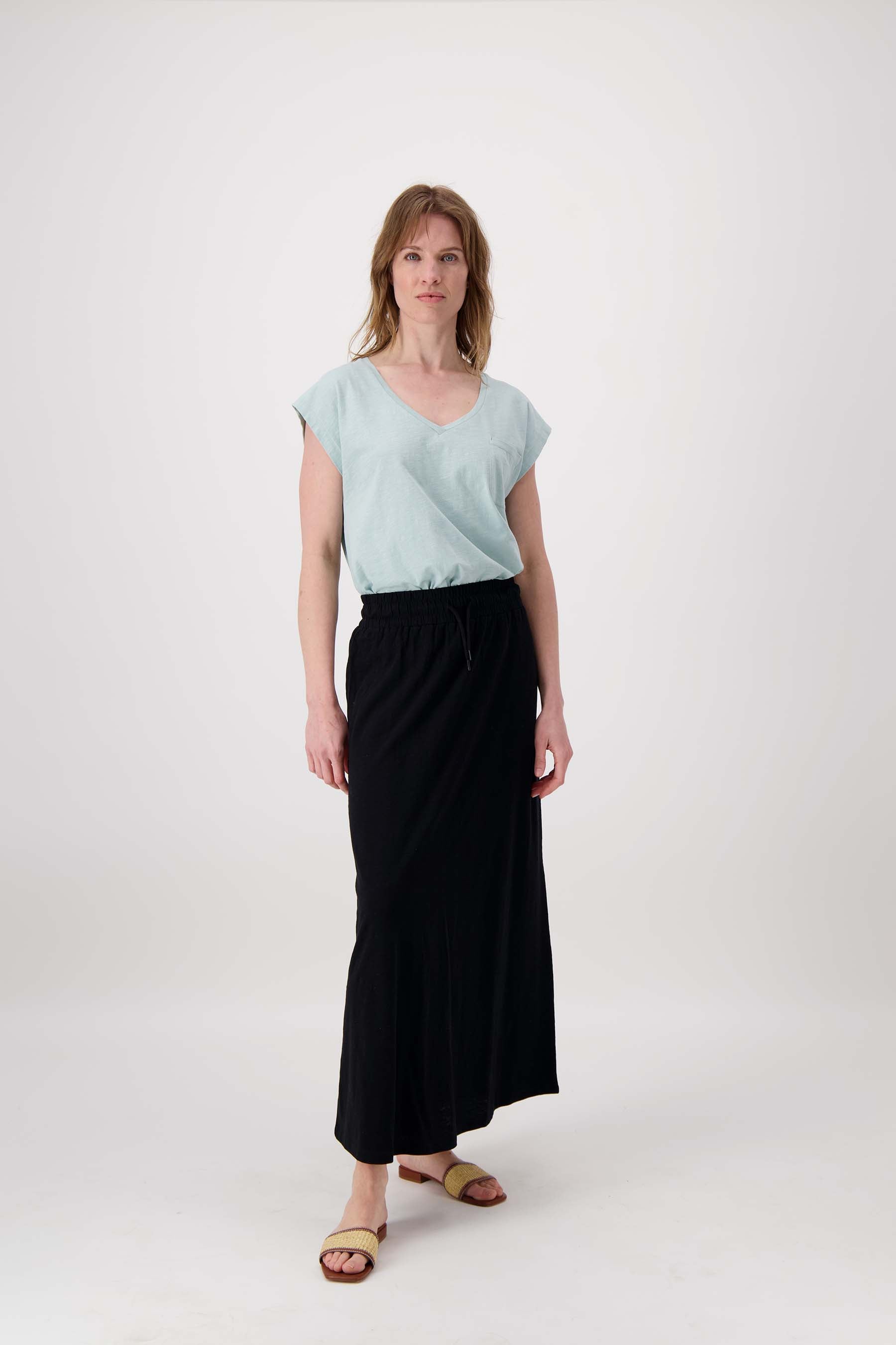 lange wijde jersey rok