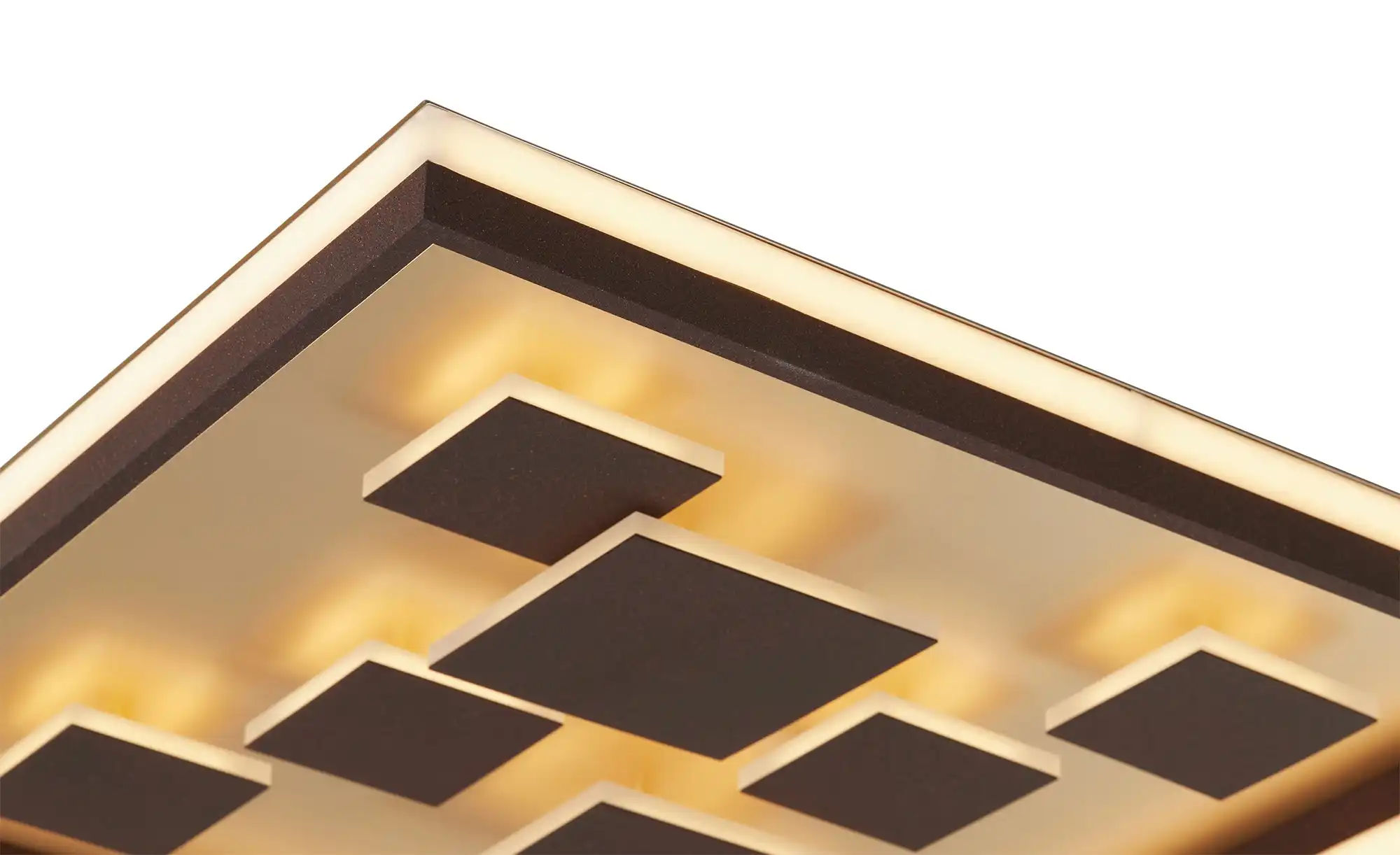 Fischer-Honsel LED-Deckenleuchte braun-rost, eckig