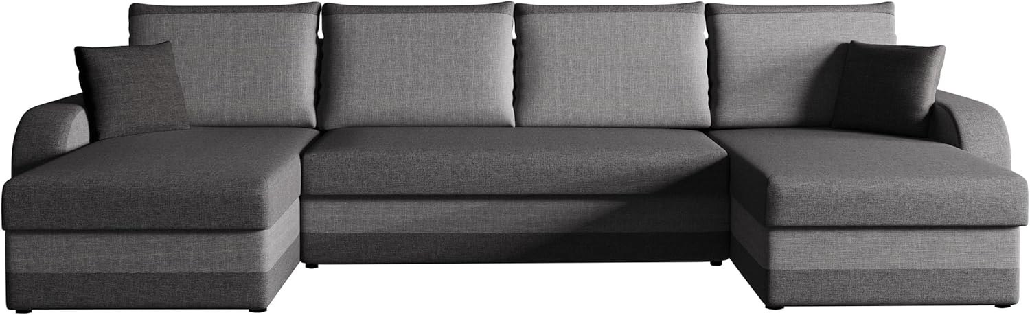Mirjan24 Ecksofa Kristofer U, Design Eckcouch Couch mit Schlaffunktion, DREI Bettkasten, Wohnlandschaft, Bettfunktion, U-Form Sofa, Seite Universal, Farbauswahl (Lux 06 + Lux 05.)