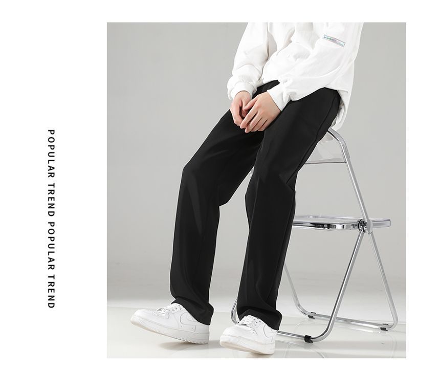 Naideth - Halfhoge effen rechte broek