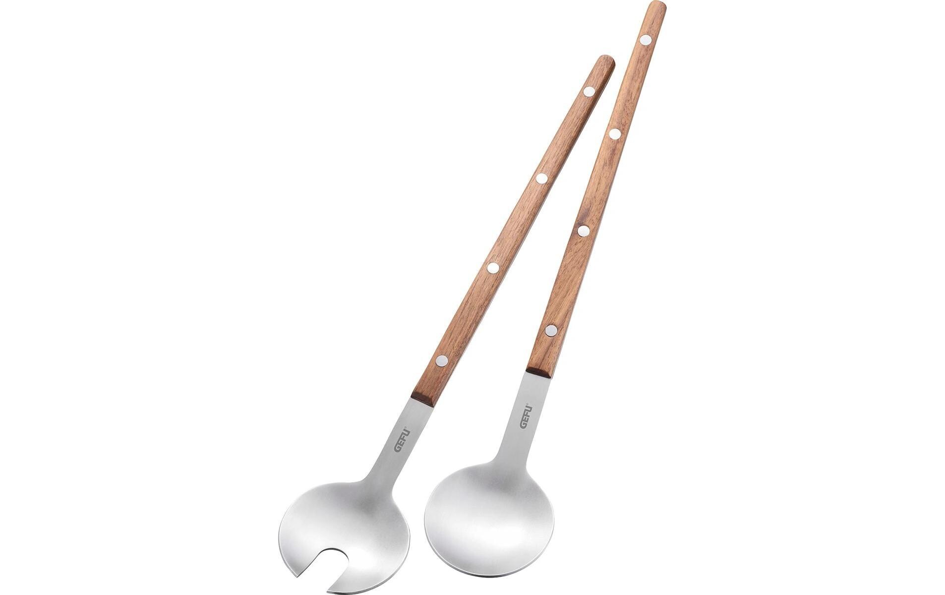 Salatbesteck Fligo 2-teilig, Braun/SilberBesteck für den Salat