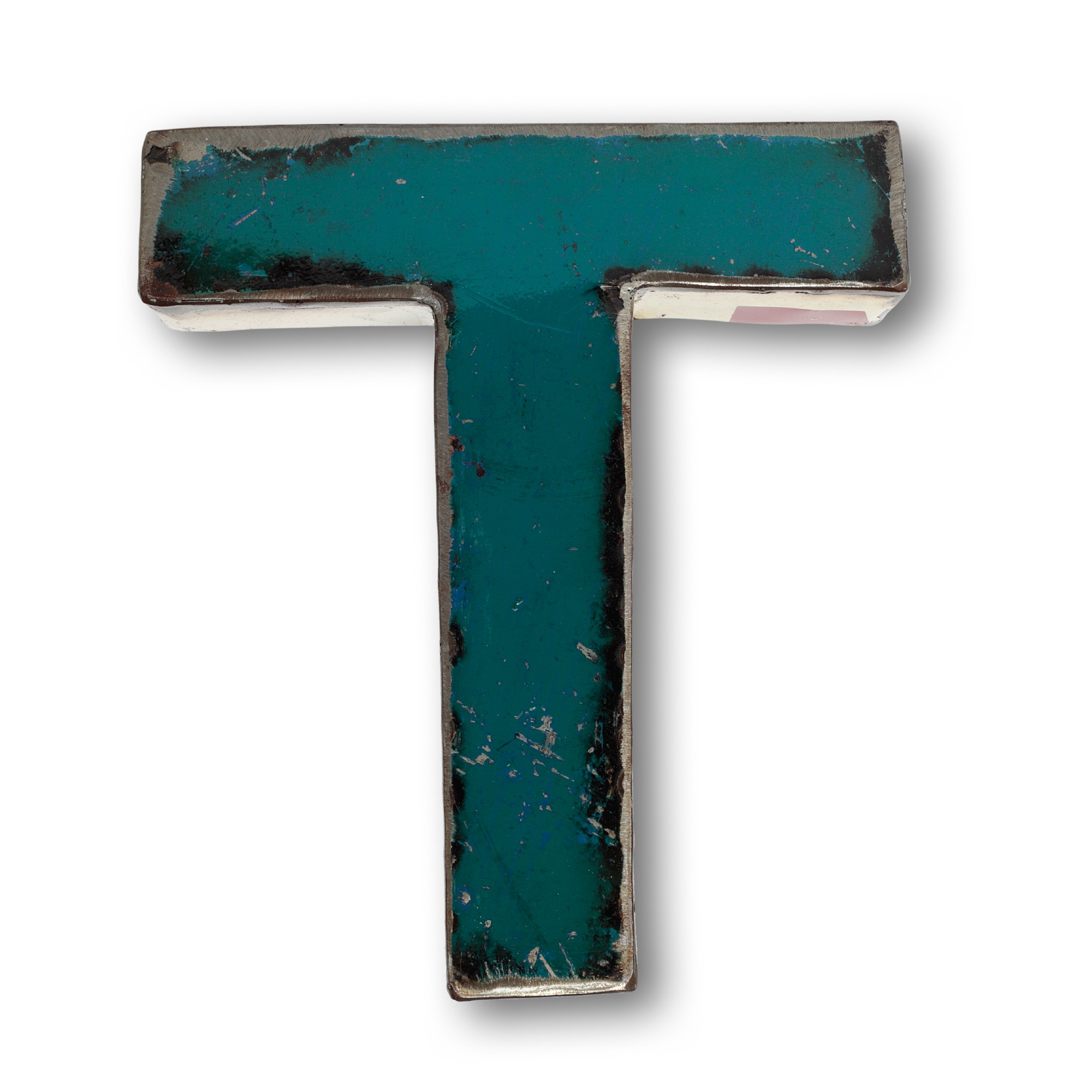 Metallbuchstabe 'T', multicolor, T 18 cm, B 20 cm, H 4 cm von fischer's lagerhaus