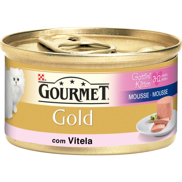 Ração Húmida Purina Gourmet Gold Mousse Vitela Kitten 85g