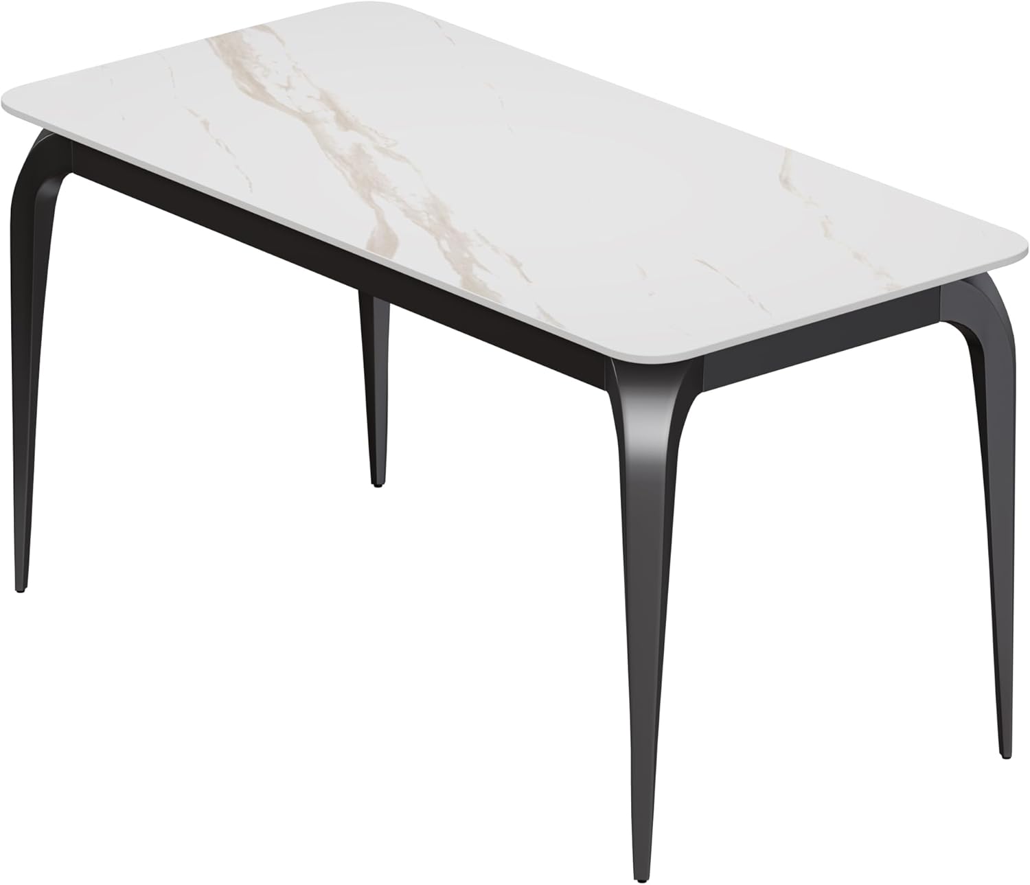 ZL ZELing Esstisch 140x70 cm, Küchentisch für 4-6 Personen, Keramik Esszimmertisch modern, Sinterstein, weiß, Kratzfest, Abriebfest, pflegeleicht, für Wohnzimmer, Küche, Schreibtisch