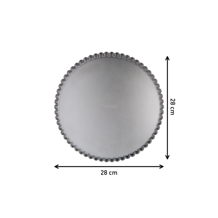 Delibake acier rouge carbone moule à tarte 28cm fond amovible