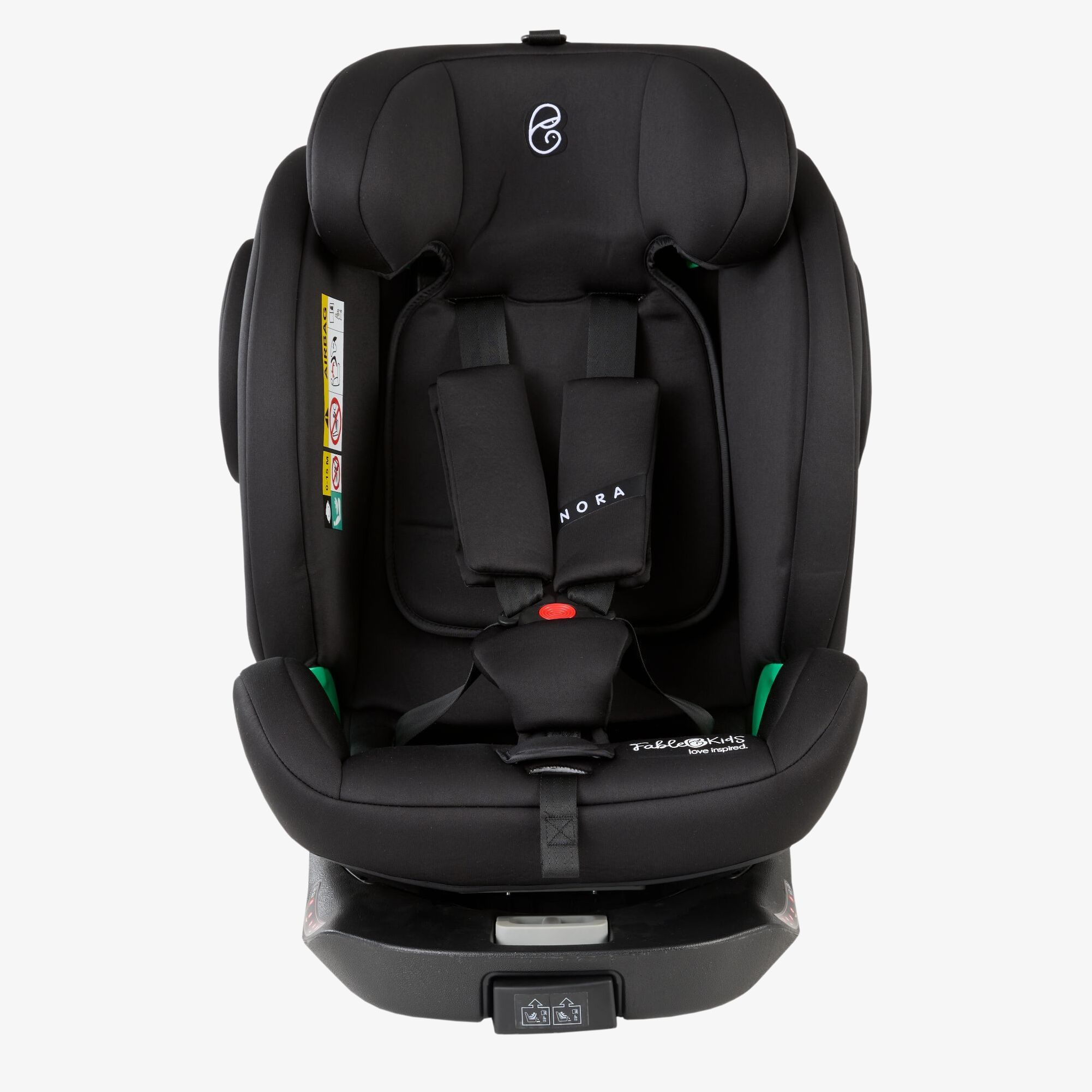 FableKids 360° i-Size Kinder-Autositz mit ISOFIX und Stützbein NORA Schwarz