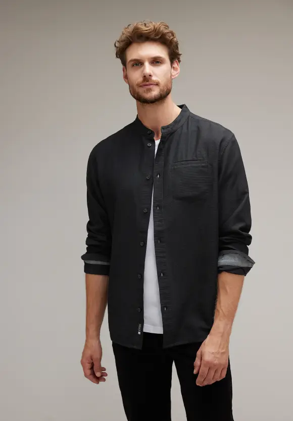 Hemd mit Struktur - Black