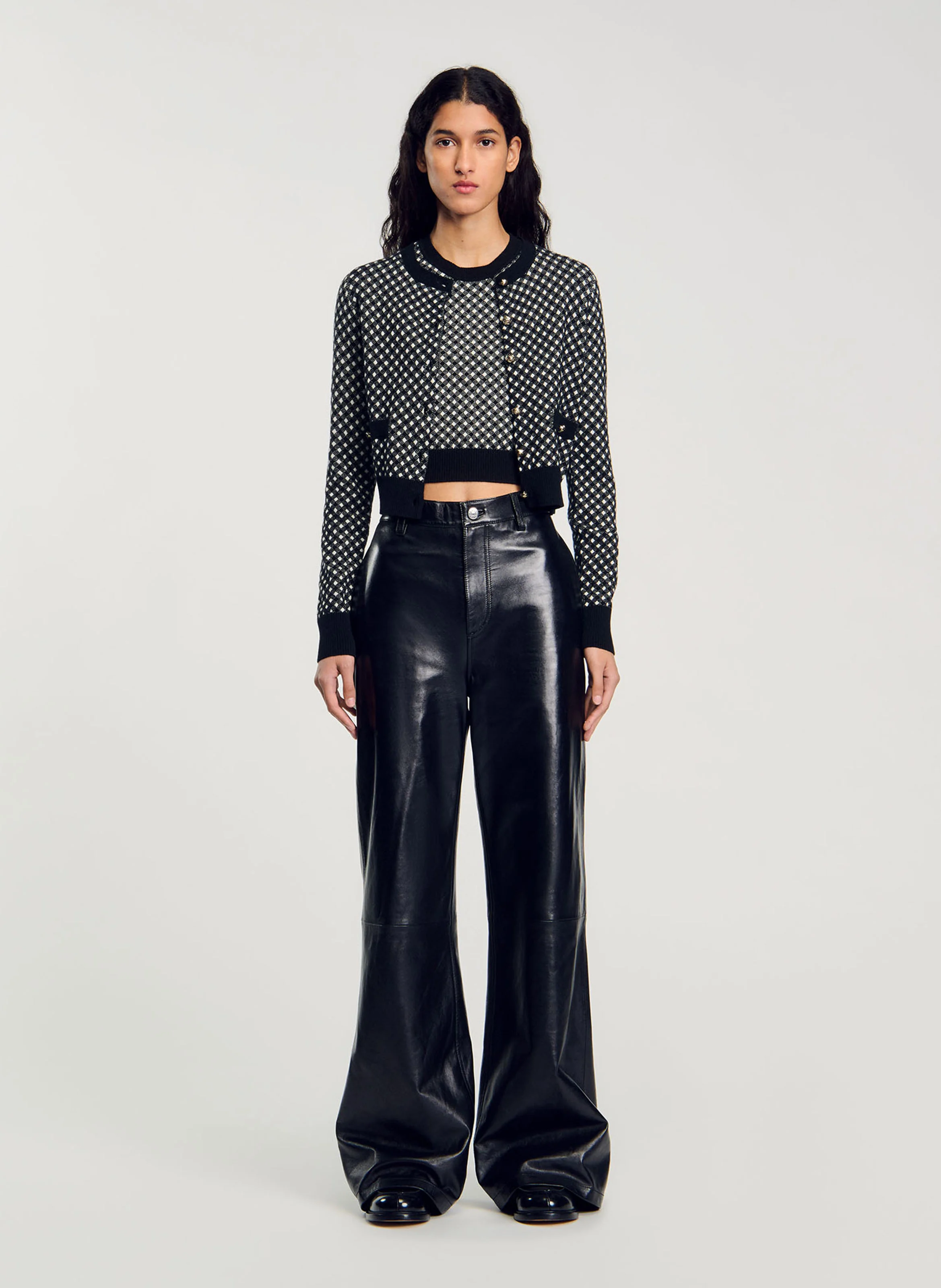 Pull col rond en laine mélangée | Noir