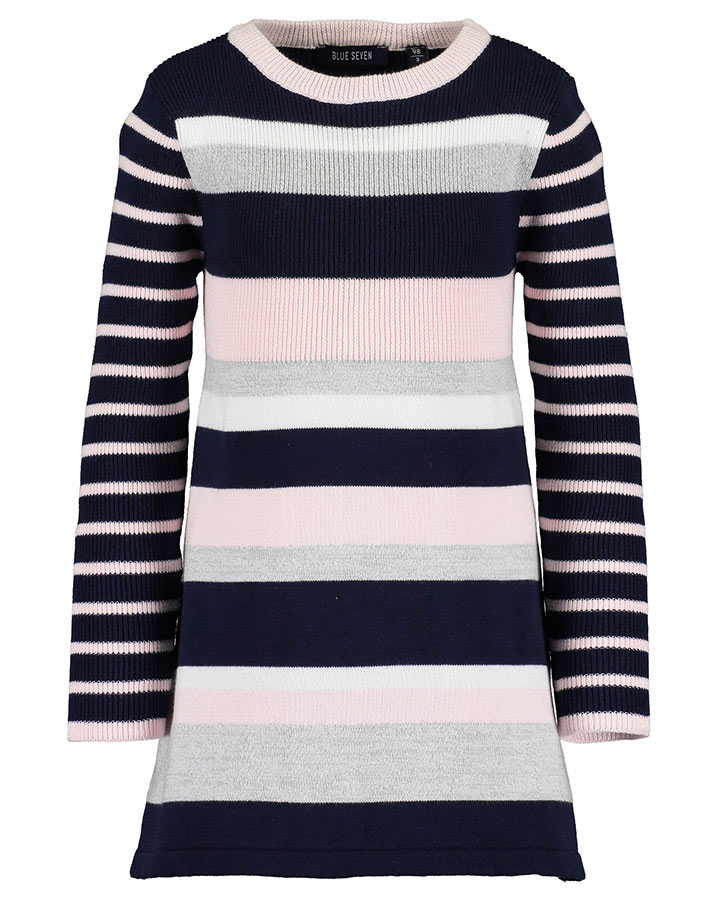 Strickkleid COSMIC LOVE – STRIPES in nachtblau