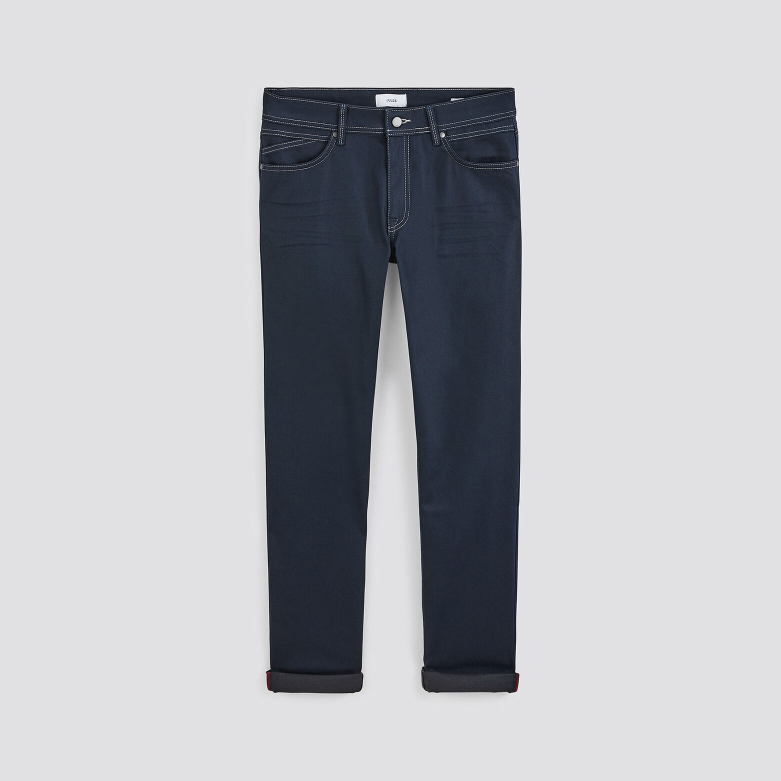 Jean regular enduit Bleu