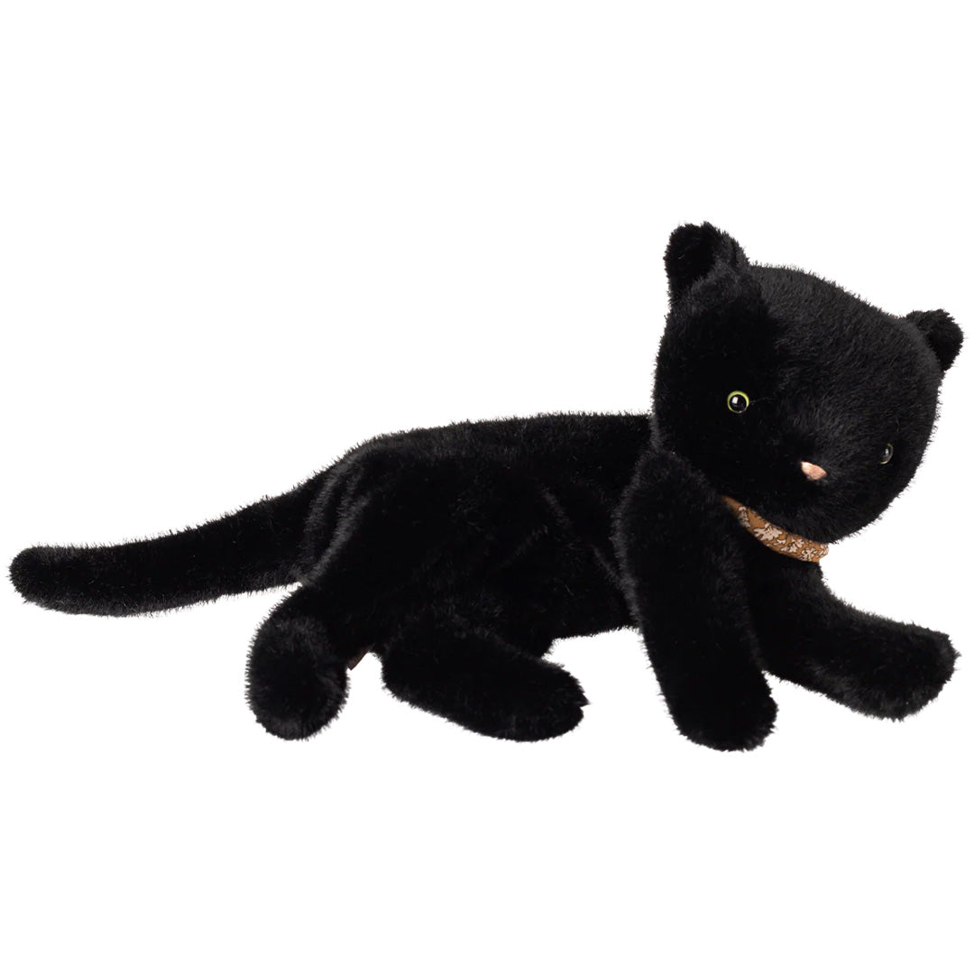 maileg knuffelkat sleeping kitten plush - black - 37 cm
