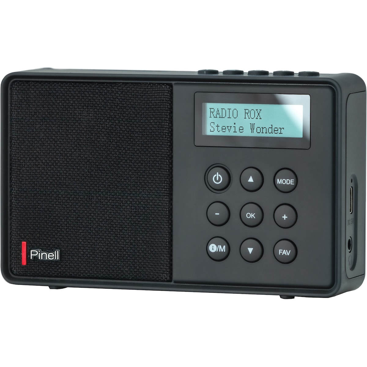 Pinell Micro portable lommeradio (sort)