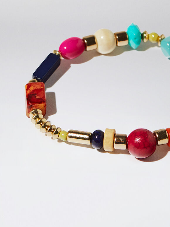 Pulseira elástica com resina - Multicolorida