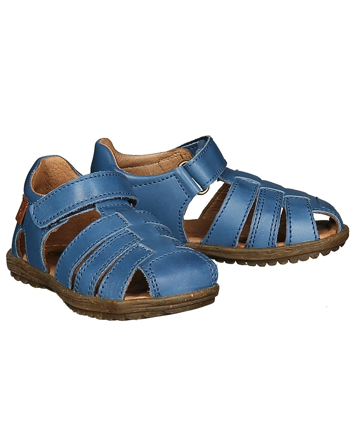 Leder-Sandalen SEE mit Zehenschutz in azurblau