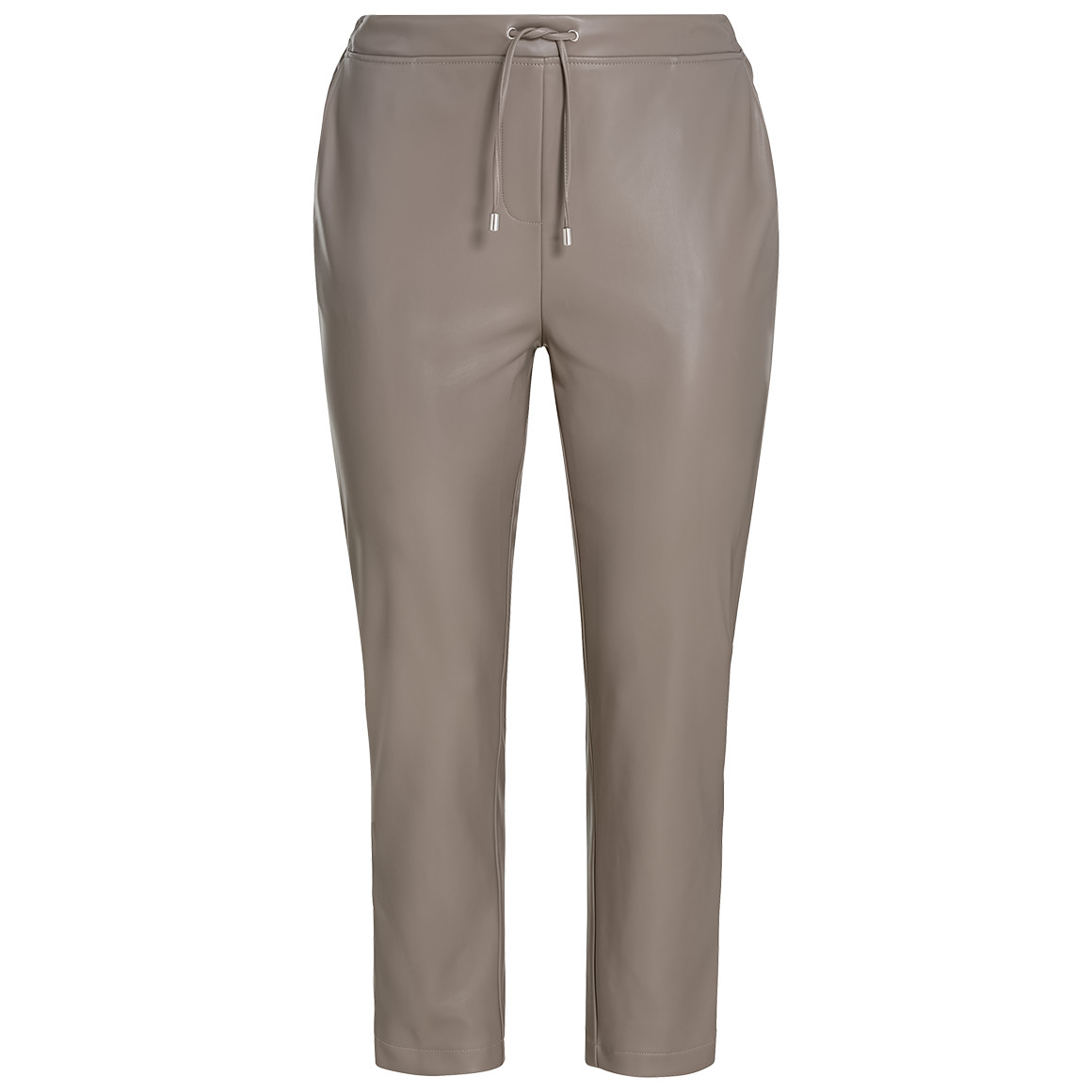 Damen Jogpants aus Lederimitat hellbraun