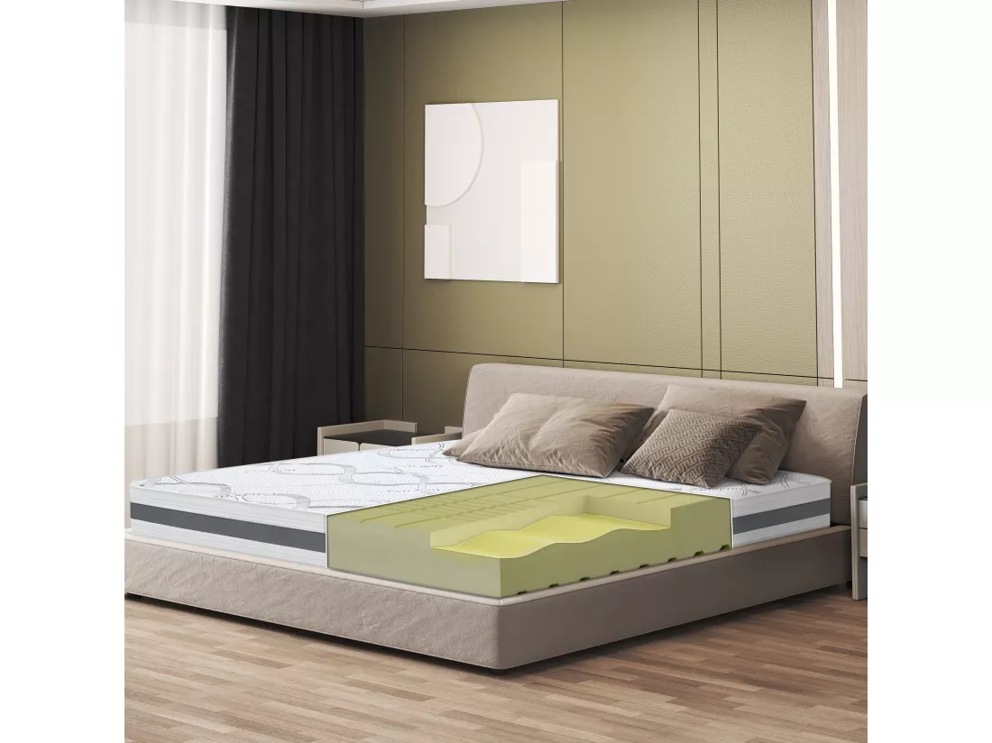 Matelas Double 160x200 à mémoire de forme | Premium Quality | Hauteur 20 cm | Made in Italy
