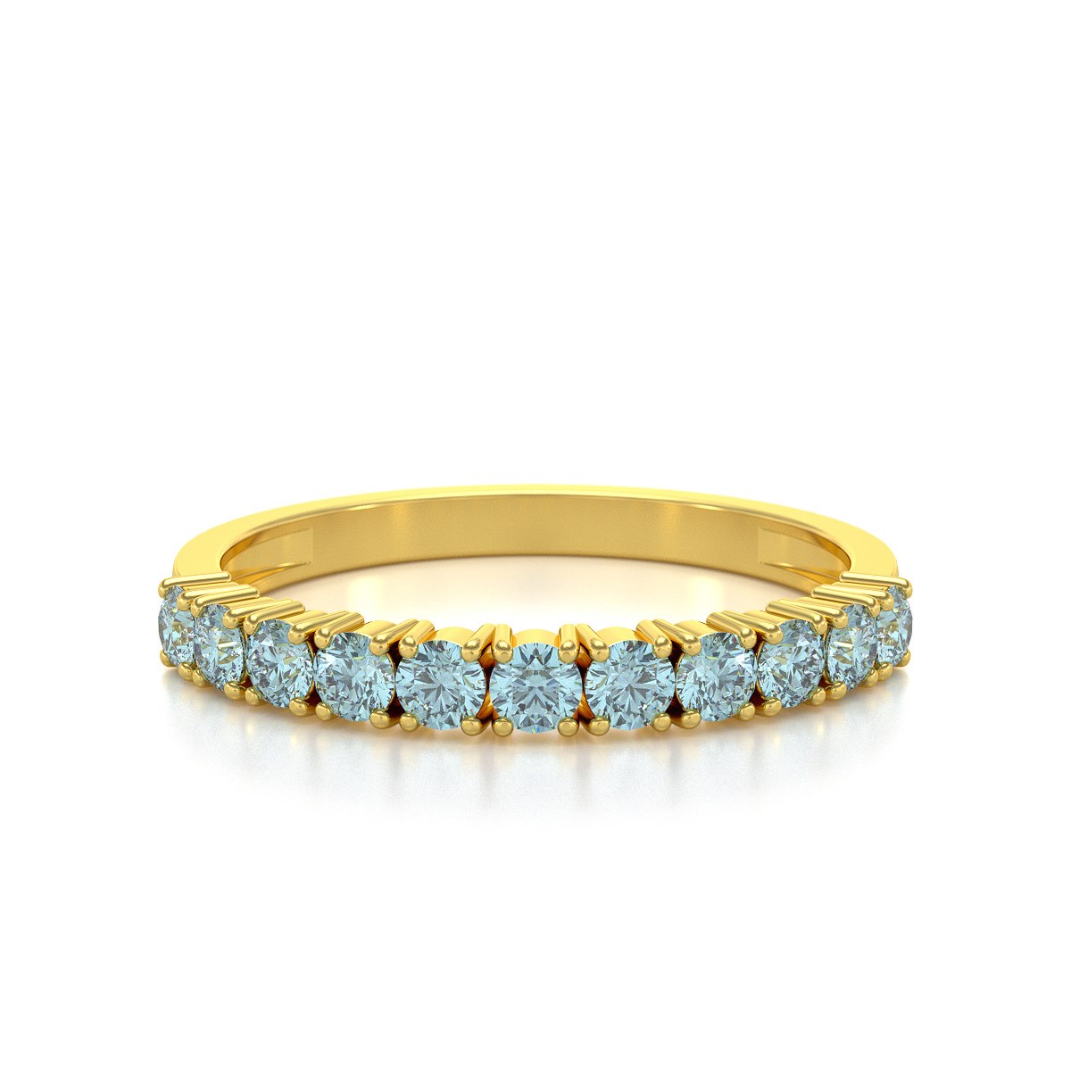 Bague ADEN Or 585 Jaune Aigue-Marine 1.64grs