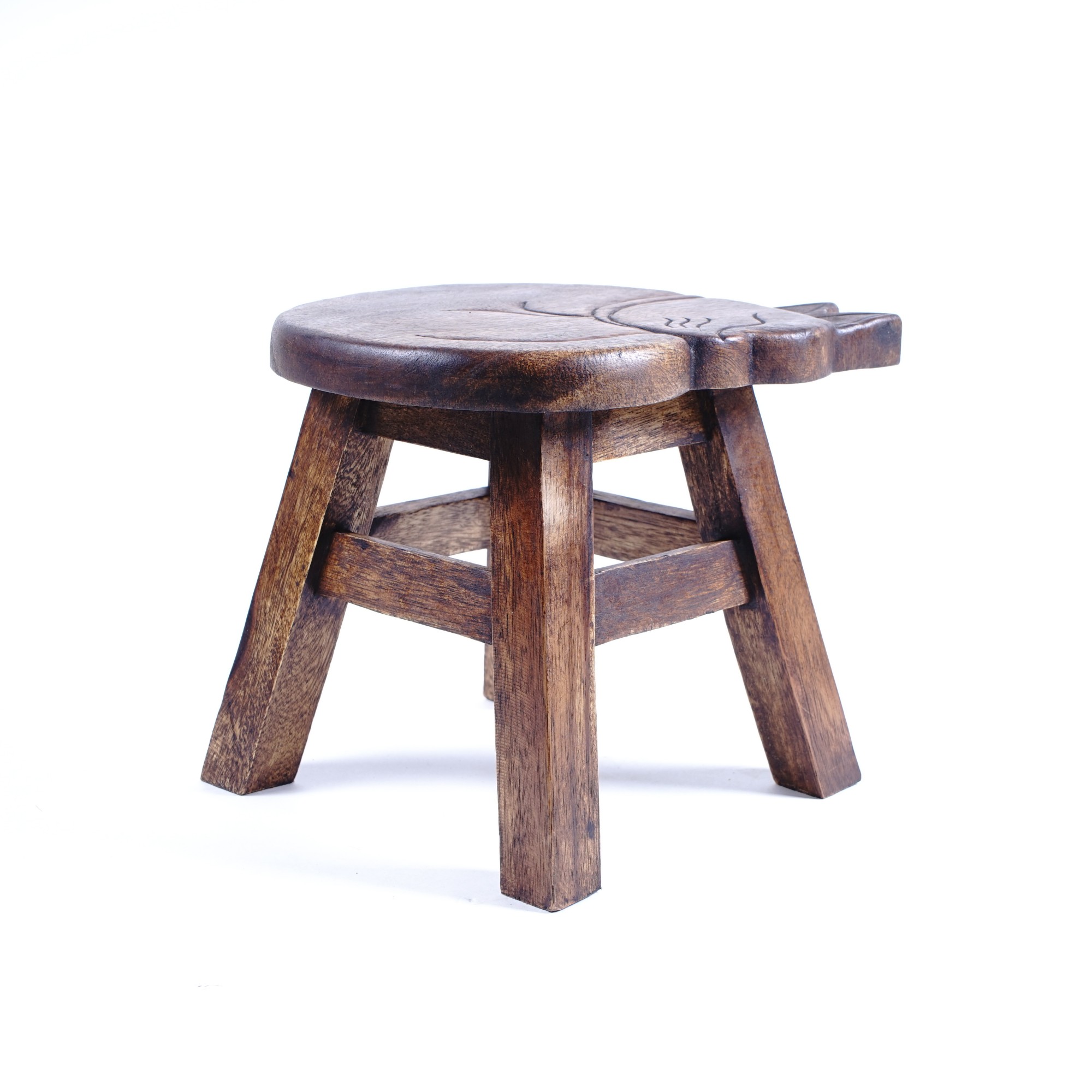 Hocker 'Katze', natur, H 25 cm, Ø 25 cm von fischer's lagerhaus
