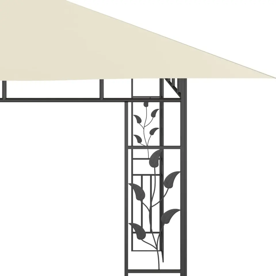 vidaXL - Prieel Met Lichtslinger - Crème - Stof - 4 x 3 x 2.73 m