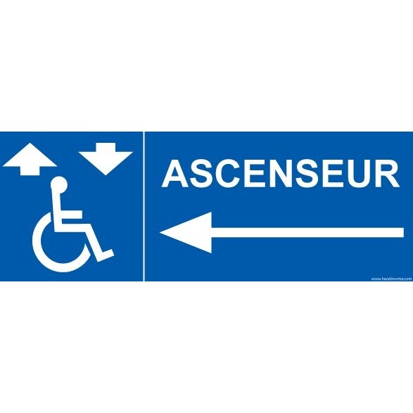 Panneau Picto Ascenseur - flèche gauche