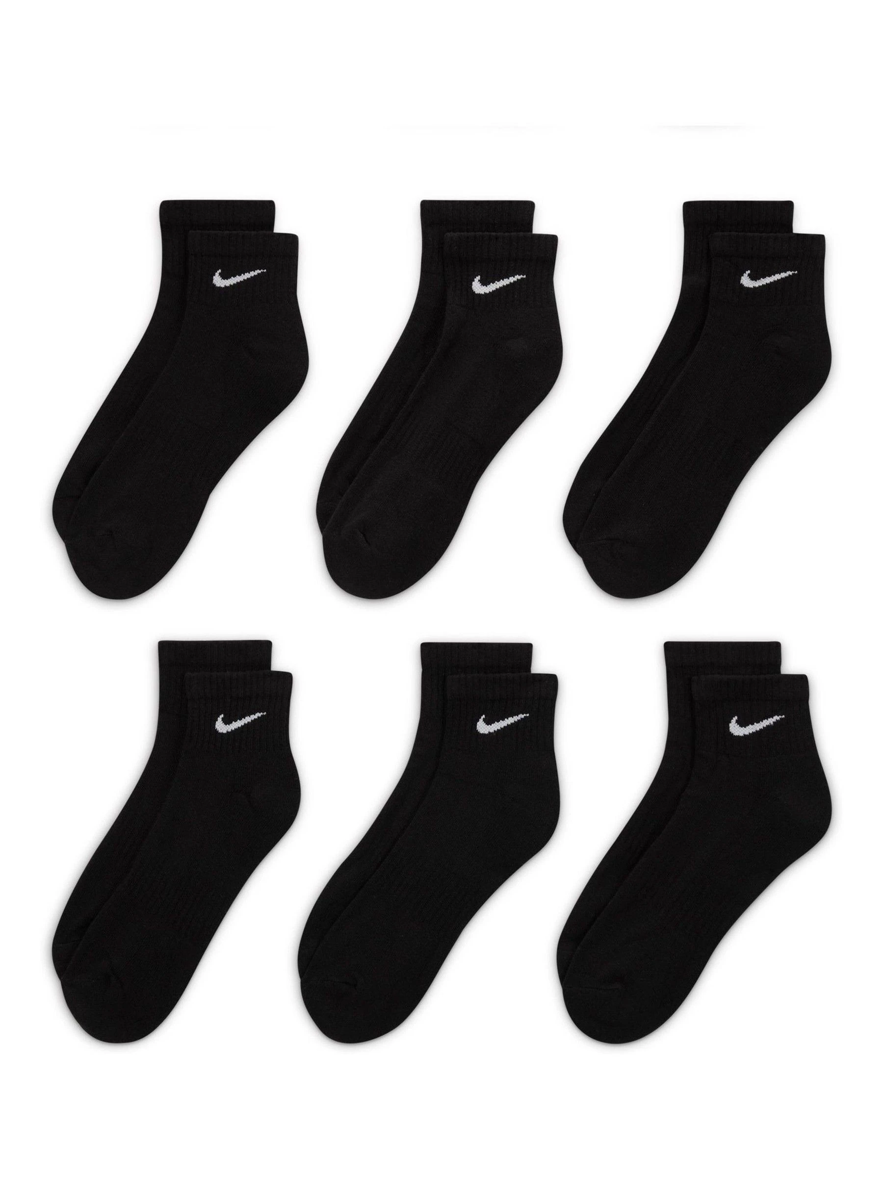 Zwart - Enkel - Nike - 6 Paar verzachte sokken voor alle dagen