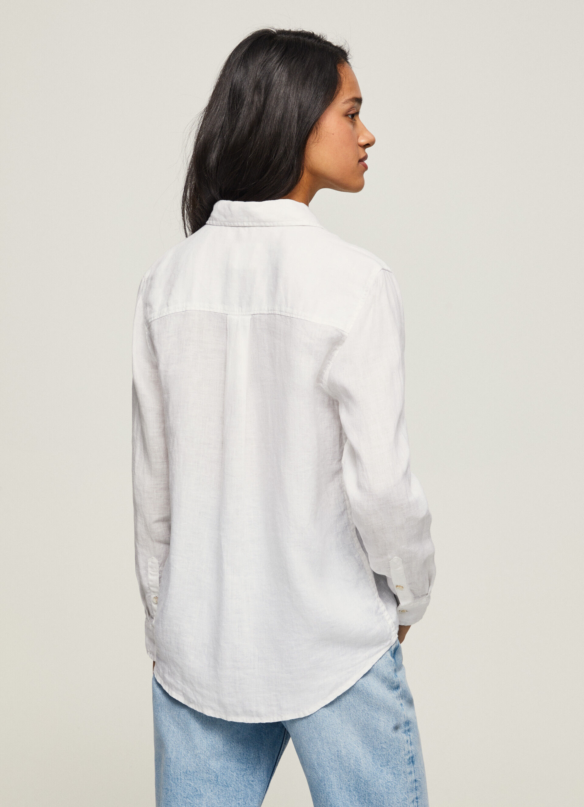 CAMISA FIT REGULAR CON LINO LISA - white