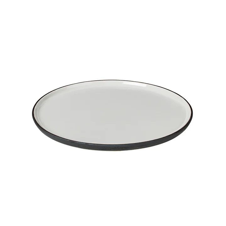 Broste Copenhagen - Esrum Frühstücksteller Ø 21 cm, elfenbein glänzend / grau matt