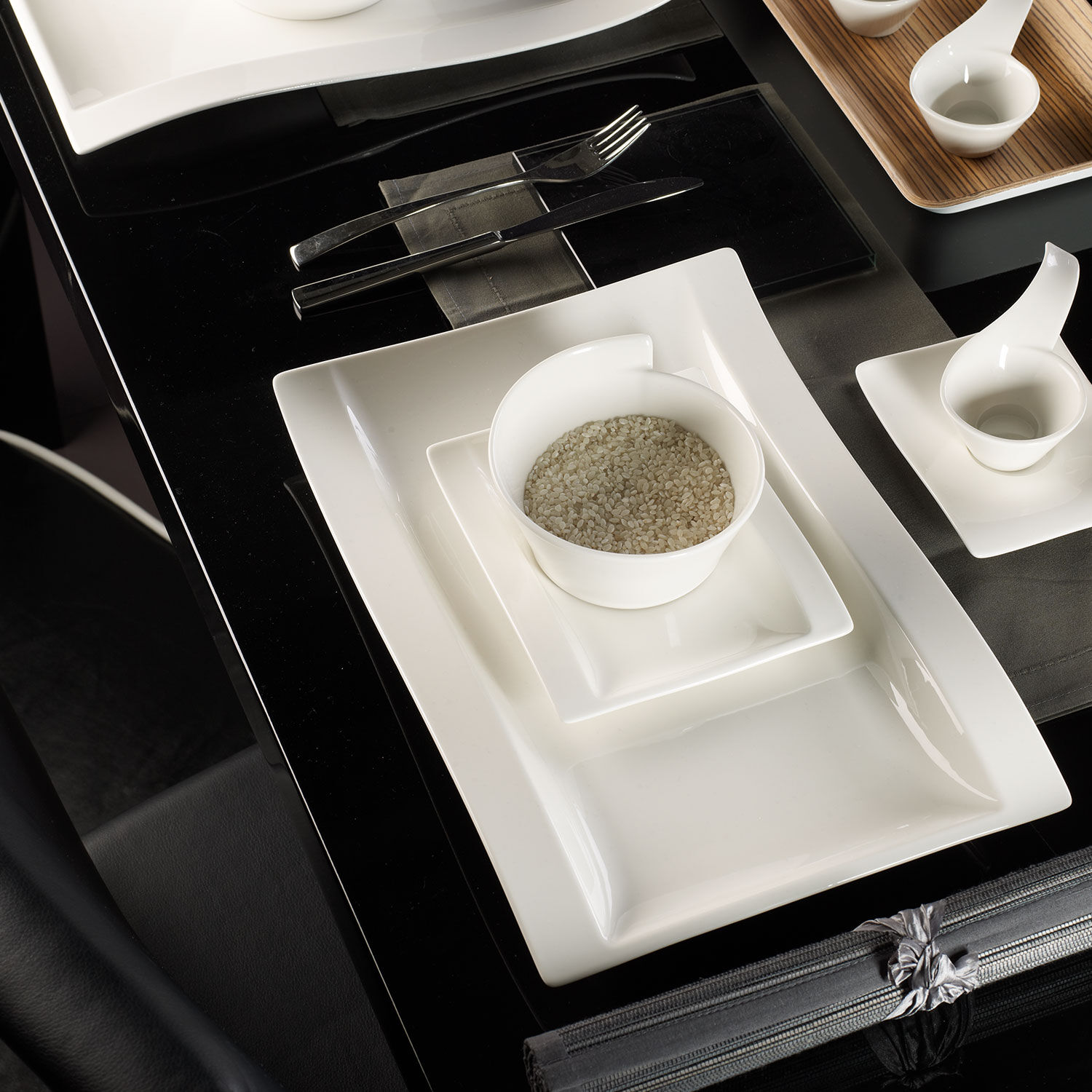 NewWave Buffet plate White, 14.8'' x 9.9'', Premium Porcelain