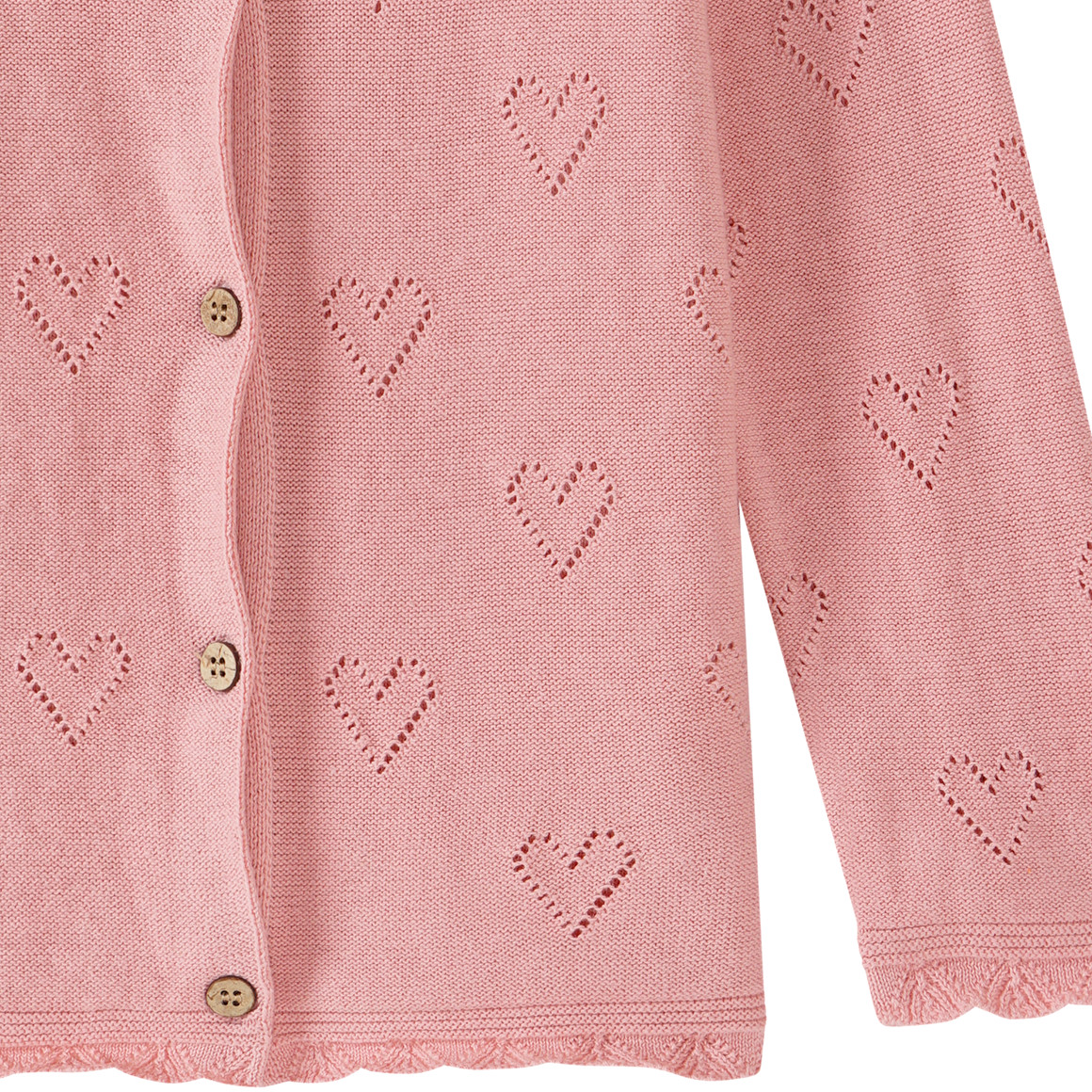 Topomini Baby Strickjacke mit Ajour-Muster rosa