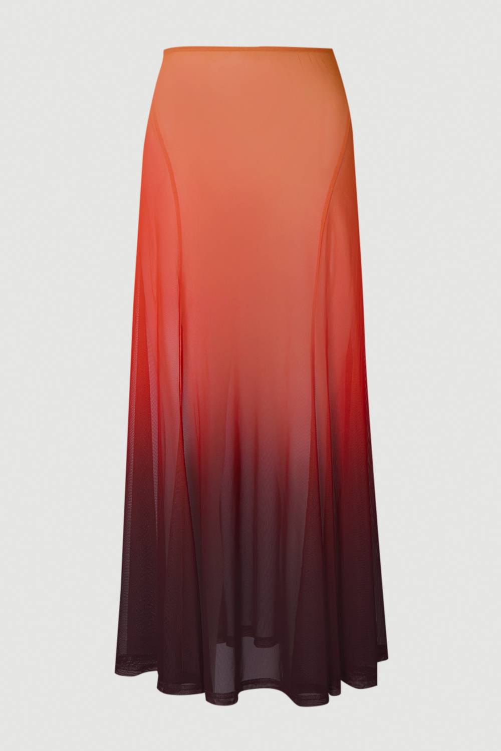 KarenMillen Jupe Longue Évasée En Mesh Dégradé Coucher De Soleil