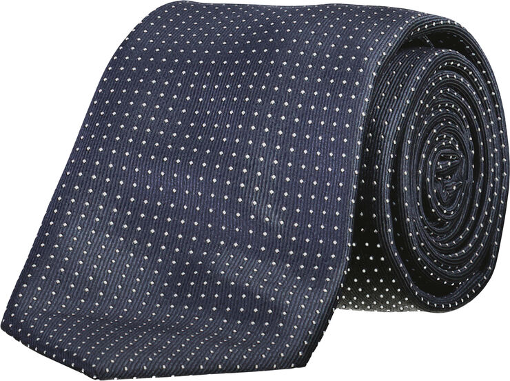 Lindbergh Polyester tie with dots 7 cm Navy