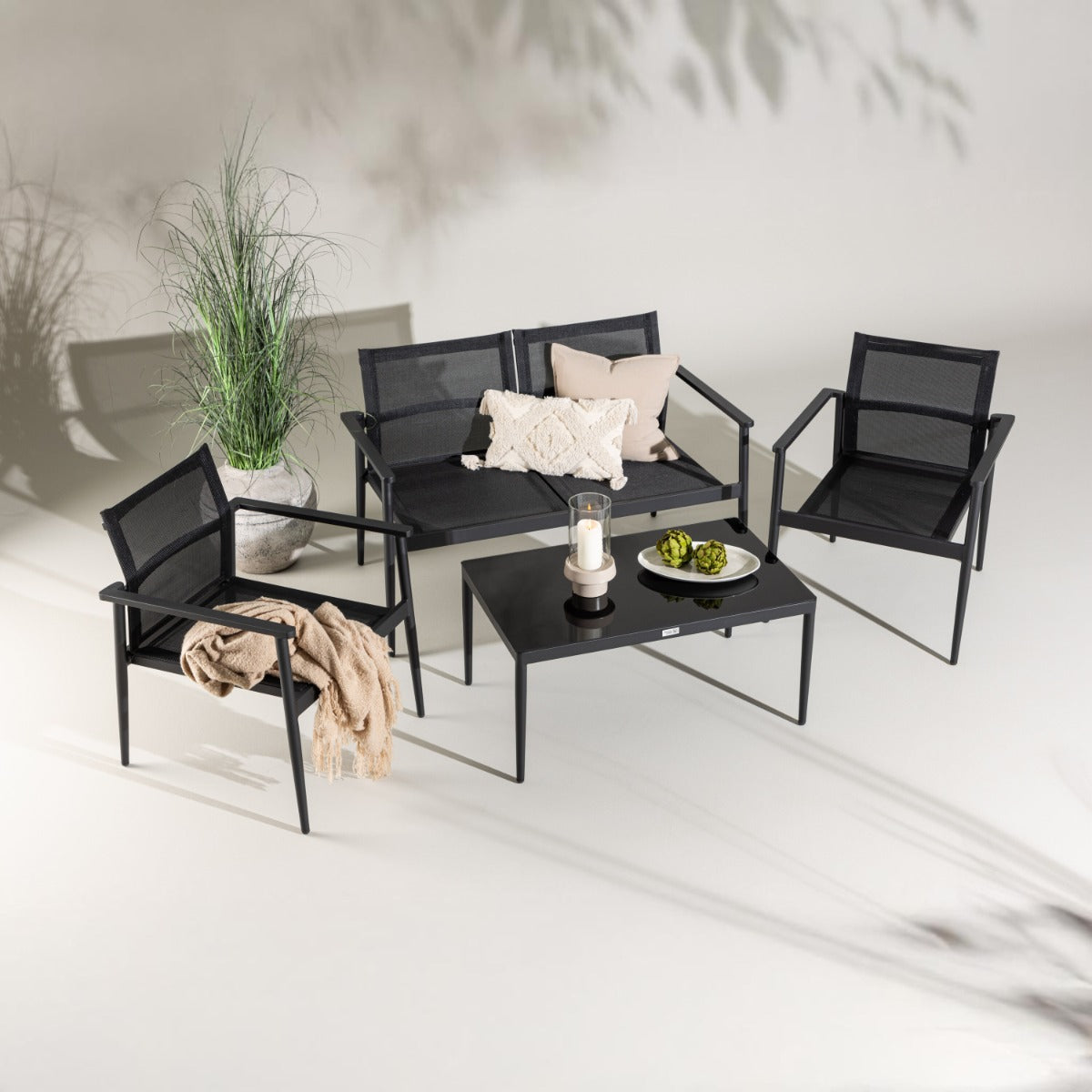 FjÃ´rd - Tuinset Zwart - Aluminium|Textiel - Break