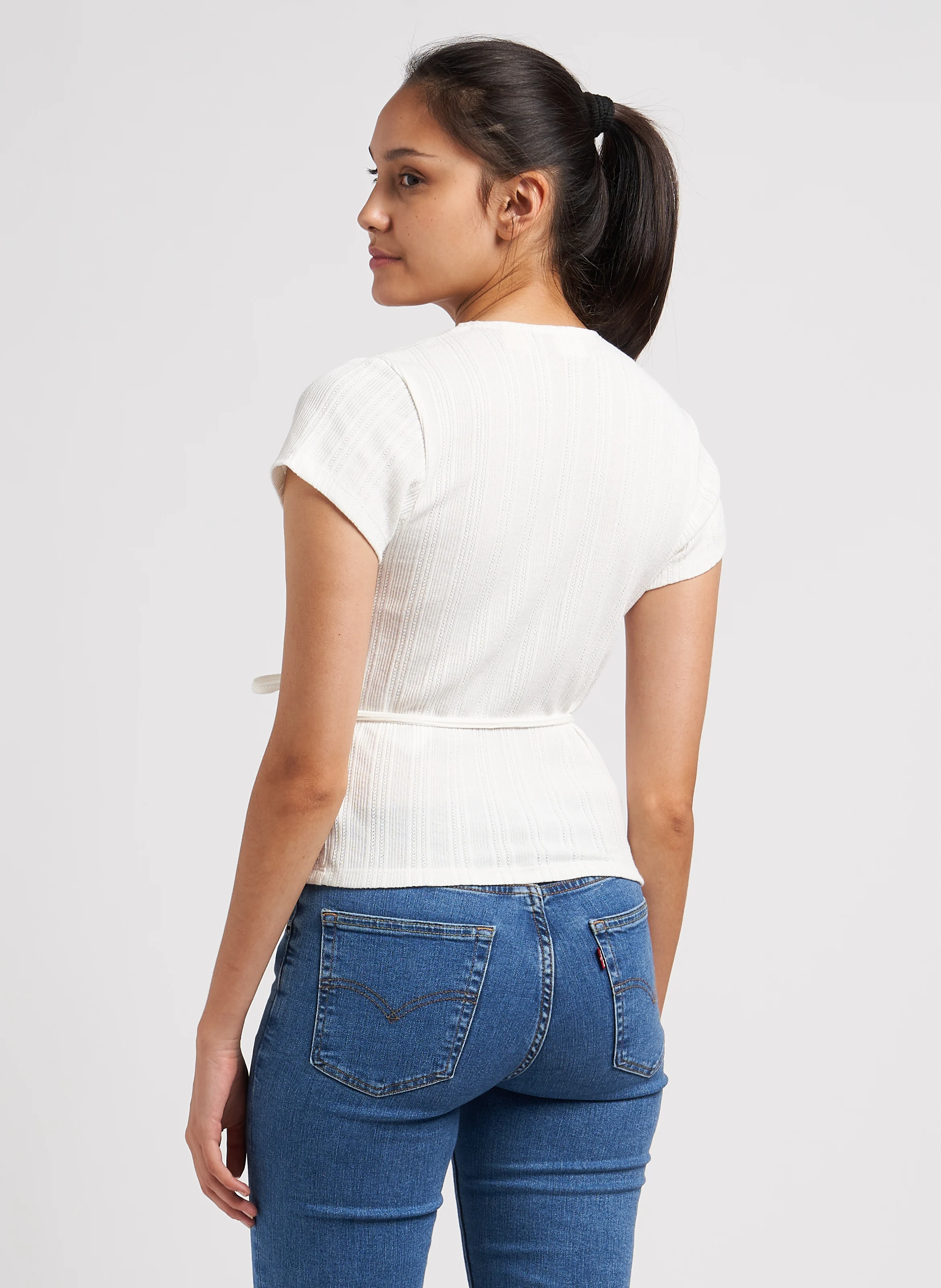 DRY GOODS POINTELLE WRAP - Top cache coeur en coton mélangé| Blanc