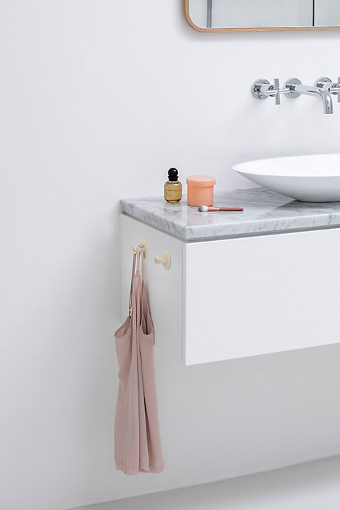 Lot de 2 crochets muraux pour salle de bains, beige, Brabantia ReNew