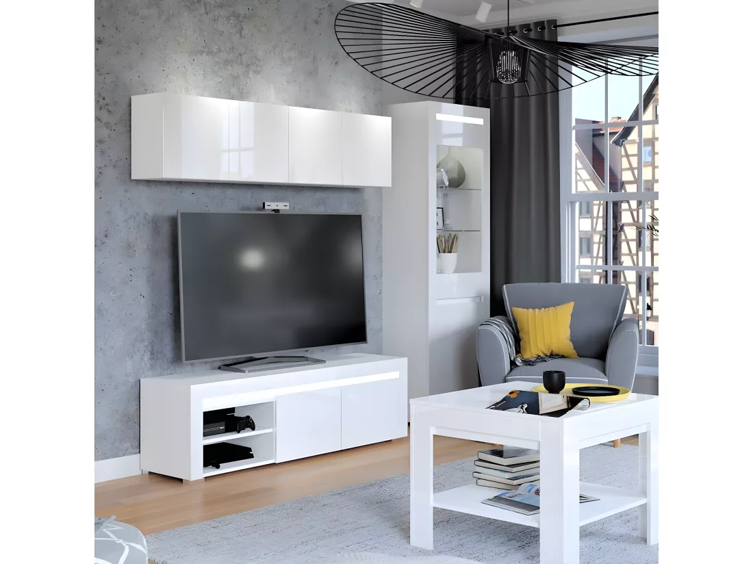 Vitrine 2 portes LED inclus Kasla Blanc