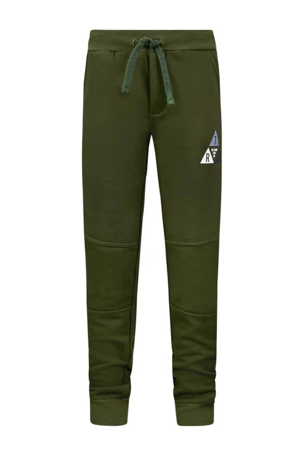 Retour Jeans joggingbroek met printopdruk army groen